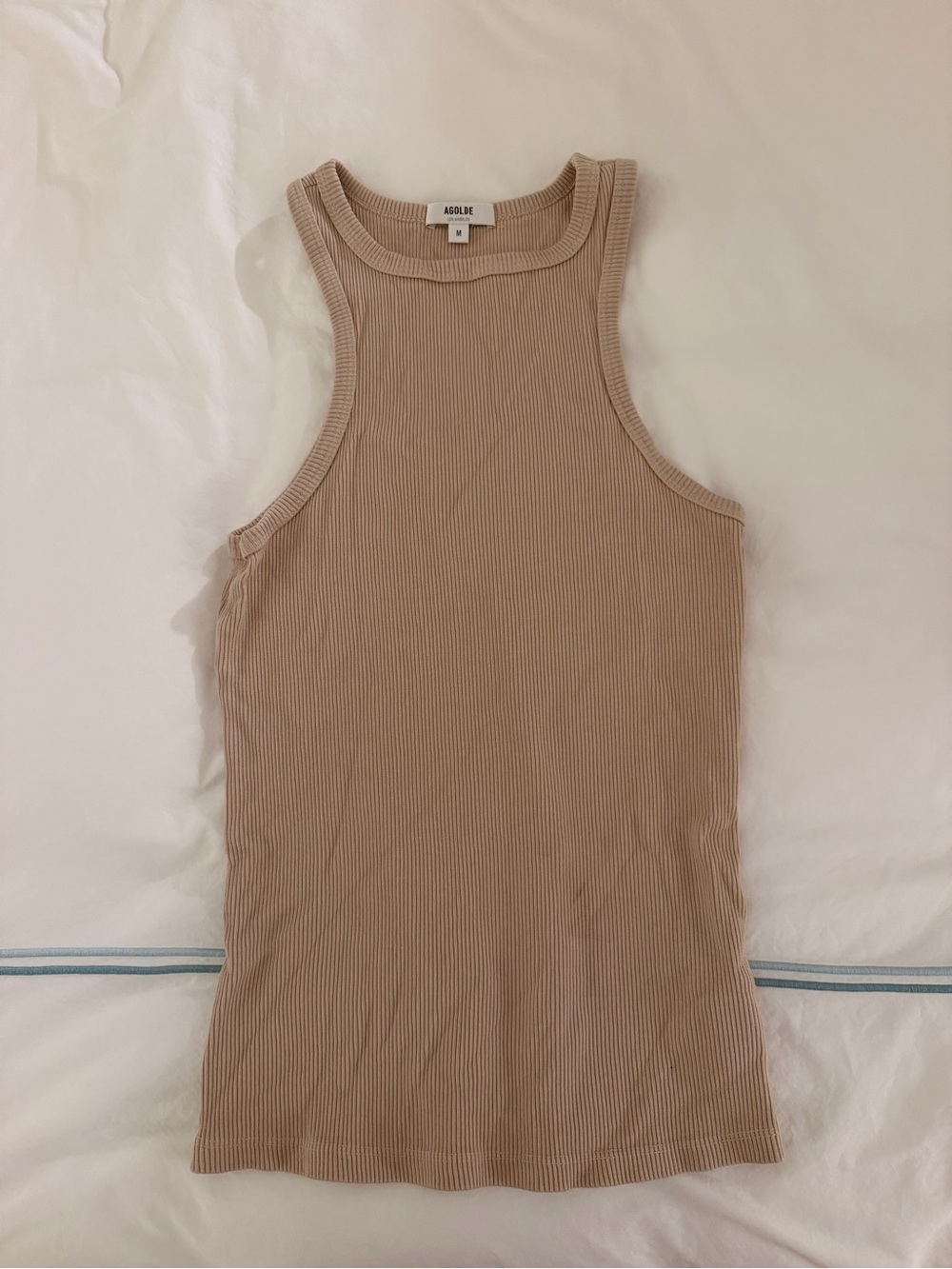 Agolde Ribbed Tank Top - Taupe